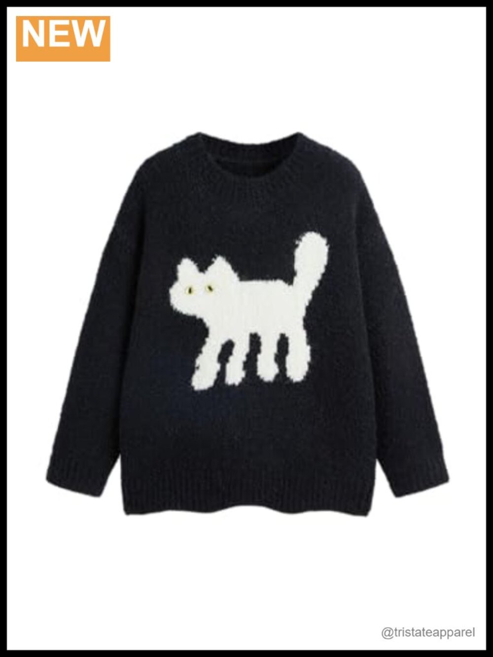 Cat Graphic Oversized Chunky Pullover Sweater Women's Cozy Fall Winter